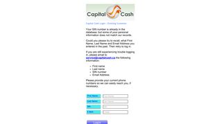 Capital Cash - Existing Customer