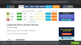 Capital de Binary Broker Review | Binary Options Broker 2017