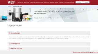 Easy Buy Card Offer - Capital First