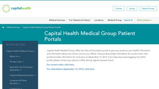 Capital Health Medical Group Patient Portals | Capital Health ...