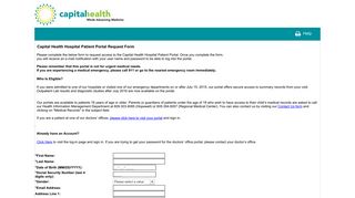 myCapitalHealth Patient Portal Activation - Capital Health Hospital ...