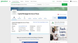 Working at Capital Mortgage Services of Texas | Glassdoor