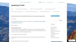 Account access for authorized users can vary among cards ...