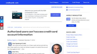 Authorized users can't access credit card account information ...
