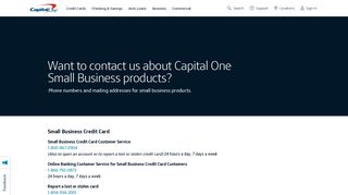 Capital One Customer Service | Small Business Banking
