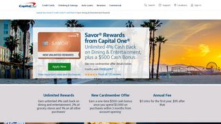 Savor Rewards Credit Card | Cash Back on Dining ... - Capital One