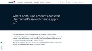 What Capital One accounts does this Username/Password change ...