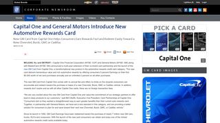 Capital One and General Motors Introduce New Automotive Rewards ...