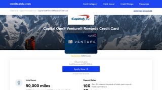 Capital One® Venture® Rewards Credit Card - Apply Online