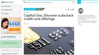 Capital One, Discover scale back credit card offerings - Marketplace