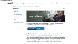 Healthcare Corporate Financing | Capital One Commercial Banking