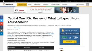 Capital One IRA: Review of What to Expect From Your Account -- The ...