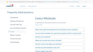 Information about Capital One Mastercard exclusively for Costco ...
