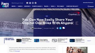 You Can Now Easily Share Your Capital One Miles With Anyone