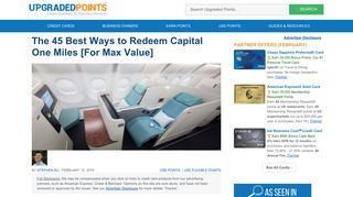 The 45 Best Ways to Redeem Capital One Miles & Points [Max Value]