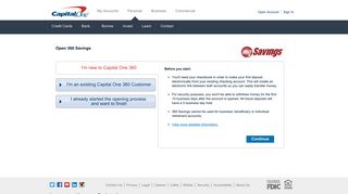 Capital One 360 - 360 Savings - New Existing or Saved