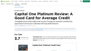 Capital One Platinum Review: A Good Card for Average Credit ...