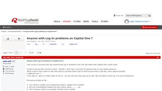 Anyone with Log In problems on Capital One ? - RedFlagDeals.com Forums