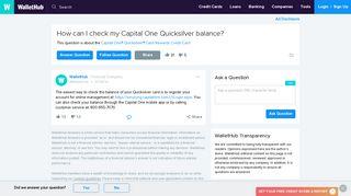 How can I check my Capital One Quicksilver balance? - WalletHub