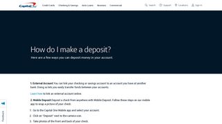 Make a Deposit | Support Center - Capital One