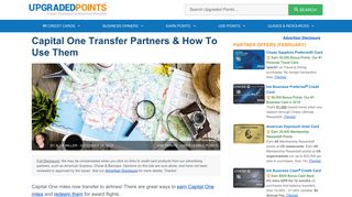 Capital One Rewards Transfer Partners & The Best Uses [Guide]
