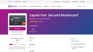 Capital One® Secured Mastercard® – Experian