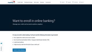 Enroll in Online Banking | Capital One Support Center