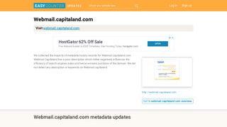 Webmail Capitaland (Webmail.capitaland.com) - Sign In - Easycounter