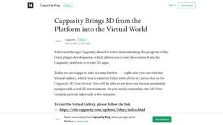 Cappasity Brings 3D from the Platform into the Virtual World - Medium