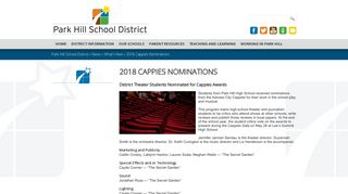 2018 Cappies Nominations - Park Hill School District
