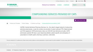 Compounding Services provided by CAPS - B. Braun Medical Inc.