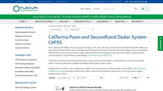 CAPSS- California Pawn and Secondhand Dealer System
