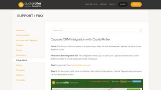 Capsule CRM Integration with Quote Roller