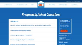 Captain D's - Your Seafood Restaurant | Frequently Asked Questions