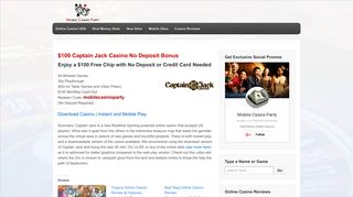 Captain Jack Casino No Deposit Bonus - Sign Up with a $100 Free Chip