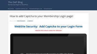 How to add Captcha to your Membership Login page!
