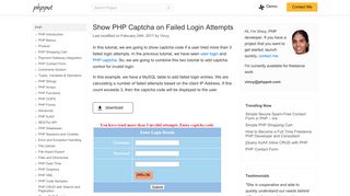 Show PHP Captcha on Failed Login Attempts - Phppot