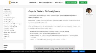 Captcha Code in PHP and jQuery | FormGet