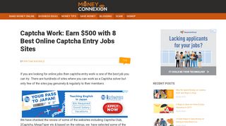 Captcha Work: Earn $500 with 8 Best Online Captcha Entry Jobs Sites