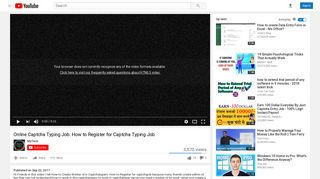 Online Captcha Typing Job. How to Register for Captcha ... - YouTube