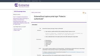 Solution: ExtremeCloud captive portal login 
