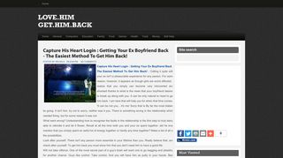 Capture His Heart Login : Getting Your Ex Boyfriend Back - The ...