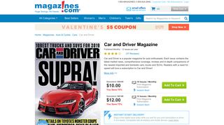 Car and Driver Magazine Subscription Discount | Magazines.com