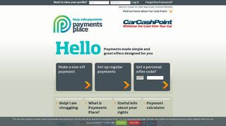 Pay Car Cash Point via Payments Place