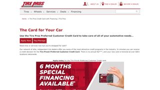Tire Pros Credit Card with Financing | Tire Pros | Tire Pros