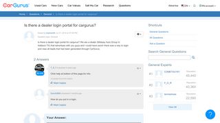 General Questions - Is there a dealer login portal for cargurus ...