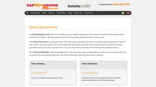 Insurance Policy Documents | CarHireExcess.co.uk