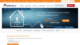 Manage your Loan Account Online - Existing Customers of ICICI Bank