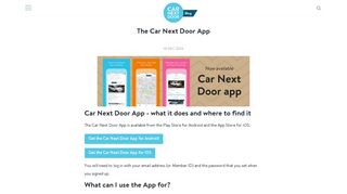 The Car Next Door App - Car Next Door Blog