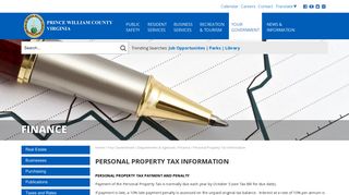 Personal Property Tax Information - Prince William County Government